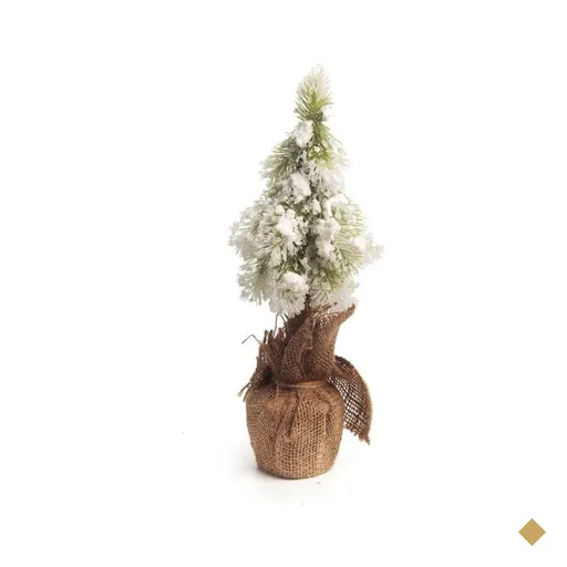 Pinha Decoração Natal Base Juta 50cm Branco