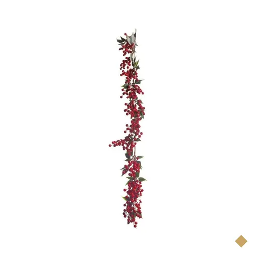 Galho Decoração Natal para Árvore com Frutos 117cm Vermelho