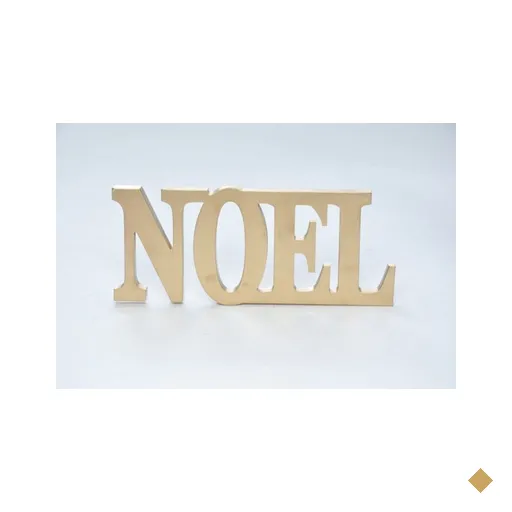 Letra De Madeira Decoração Natal 15x35Cm Dourado