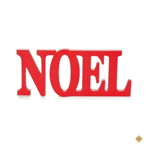 Letra De Madeira Decoração Natal 25x40Cm Vermelho