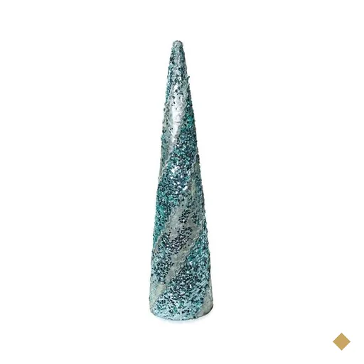 Cone Decoração Natal 59cm com Glitter Azul