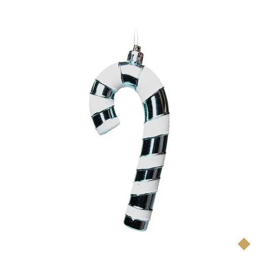 Bengala Decoração Natal para Pendurar Árvore 4 Peças Branco