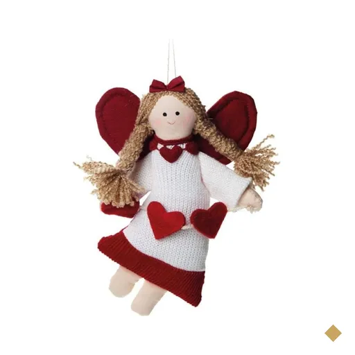 Anjo Decoração Natal 17x12Cm Vermelho