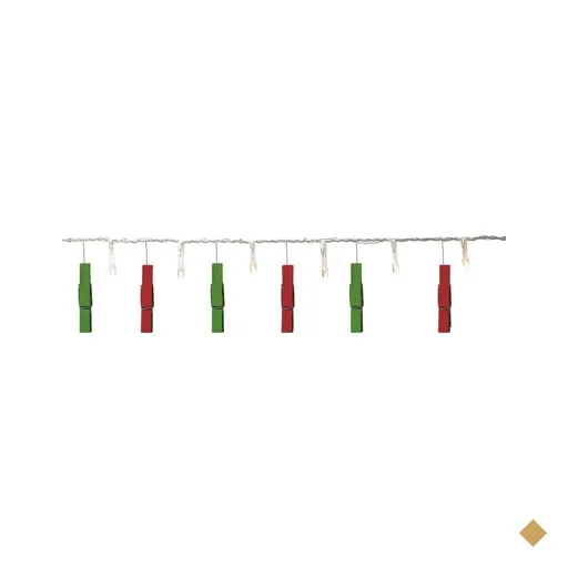 Cordão Prendedor com LED Decoração Natal 40cm Colorido