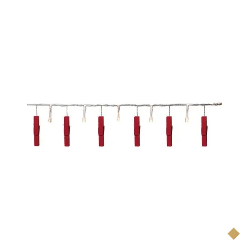 Cordão Prendedor com LED Decoração Natal 40cm Vermelho