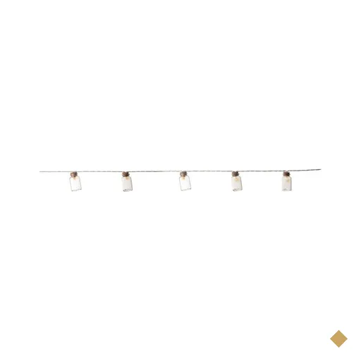 Cordão de Garrafinhas com LED Decoração Natal 40cm Transp