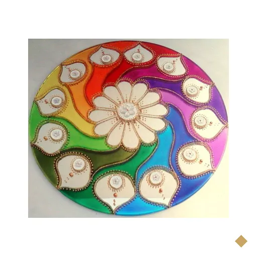 Mandala Felicidade em Espelho de 25cm