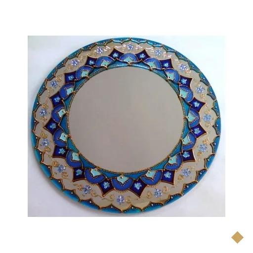 Mandala Azul em Espelho 30cm