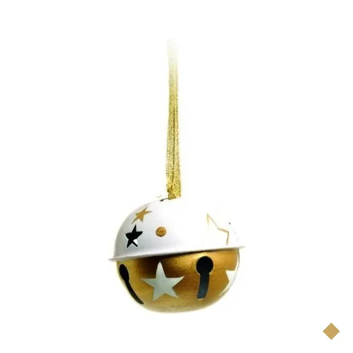 Bola com Sino para Pendurar Árvore de Natal 6 Peças 9cm Branco