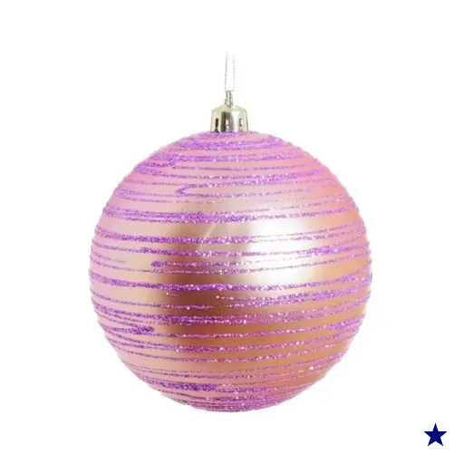 Bola de Natal Árvore Natal com Glitter 4 pçs 10cm Rosa