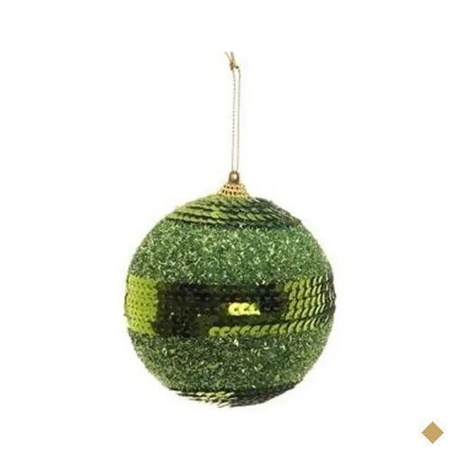 Bola de Natal Árvore Natal C/Lantejoula 12cm Verde