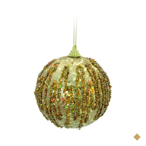 Bola de Natal Árvore Natal Gliter 6 pçs 10Cm Dourado