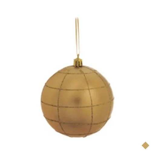 Bola de Natal Árvore Natal Glitter 6 pçs 6Cm Dourado