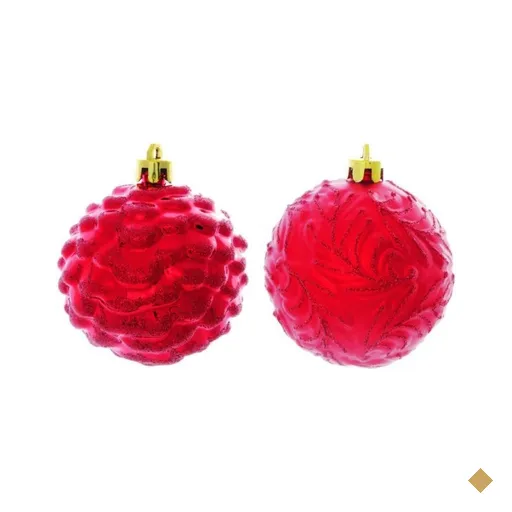 Bola de Natal para Árvore de Natal 4 Peças 10cm Vermelho