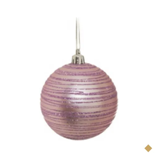 Bola de Natal Árvore Natal com Glitter 6 Pçs 8cm Rosa