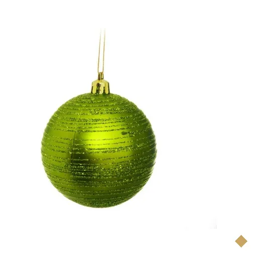 Bola de Natal Árvore Natal com Glitter 6 pçs 8Cm Verde