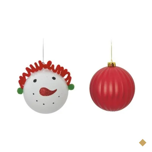 Bola de Natal para Árvore de Natal 4 Peças 8cm Vermelho