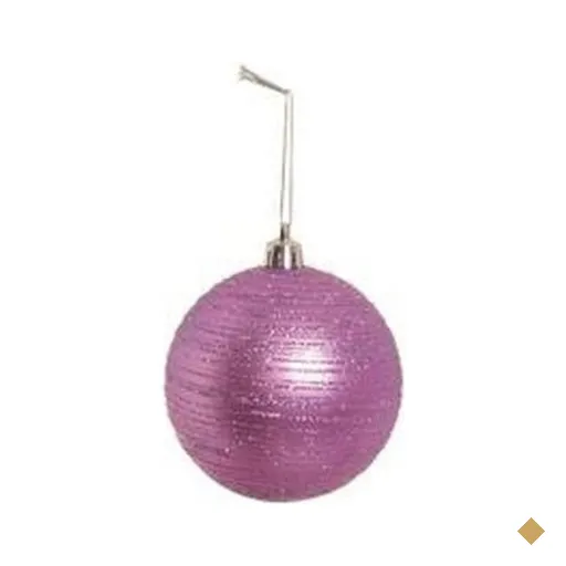 Bola de Natal para Árvore Natal com Glitter 6 Peças 8cm Roxa