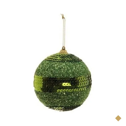 Bola de Natal para Árvore Natal com Lantejoula 15cm Verde