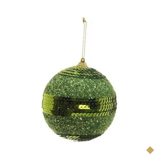 Bola de Natal para Árvore Natal C/Lantejoula 20cm Verde