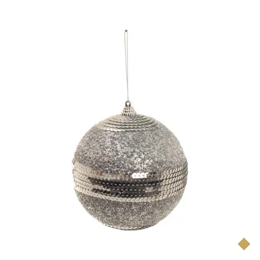 Bola de Natal para Árvore Natal com Lantejoula 30cm Prata