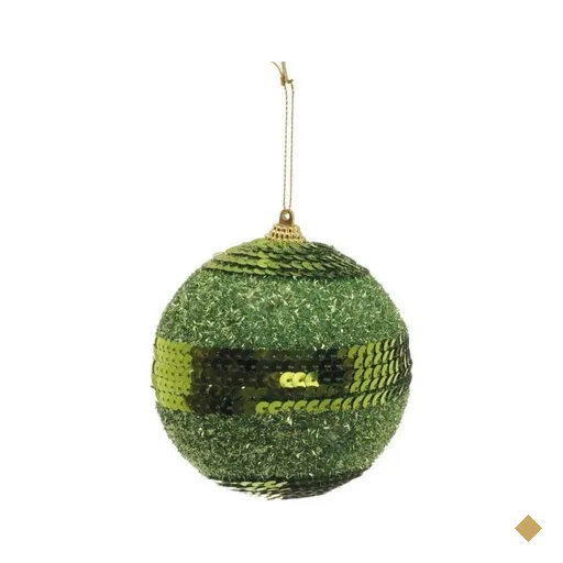 Bola de Natal para Árvore Natal com Lantejoula 30cm Verde
