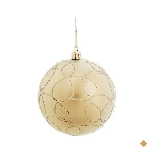 Bola de Natal para Árvore Natal Glitter 2 Peças 12cm Prata
