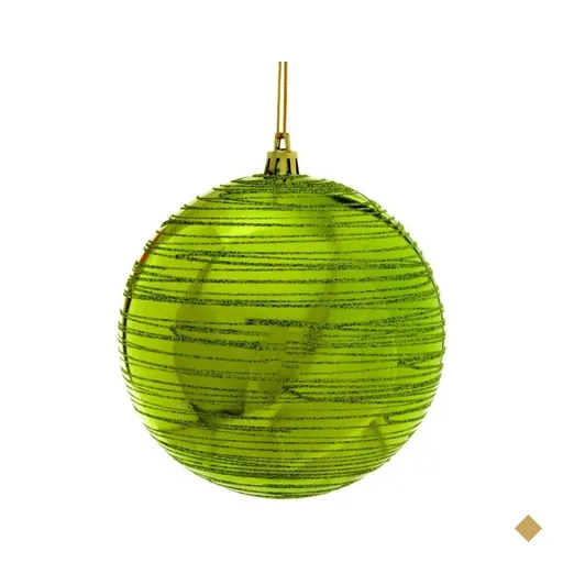 Bola de Natal para Árvore Natal Glitter 2 Peças 12cm Verde