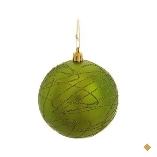 Bola de Natal para Árvore Natal Glitter 4 Peças 10cm Verde