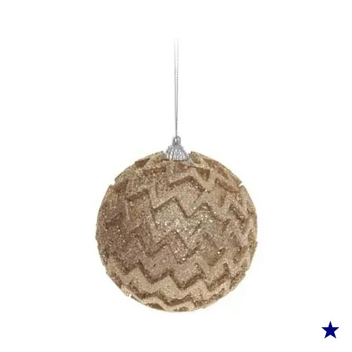 Bola de Natal para Árvore Natal Glitter 6 Peças 8cm Nude
