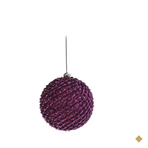 Bola de Natal para Árvore Natal Listras 6 Peças 8cm Roxa