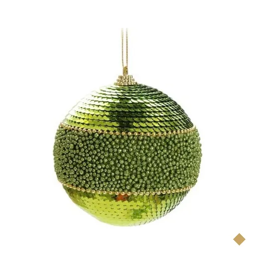 Bola de Natal para Árvore Natal Paete 4 Peças 10cm Verde