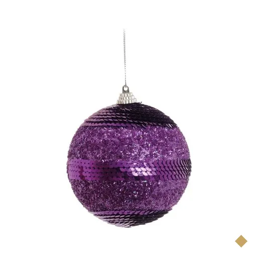 Bola de Natal para Pendurar Árvore Natal 10cm Roxa