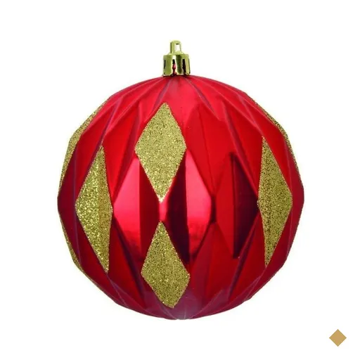 Bola de Natal para Pendurar Árvore Natal 4 Peças 10cm Vermelho