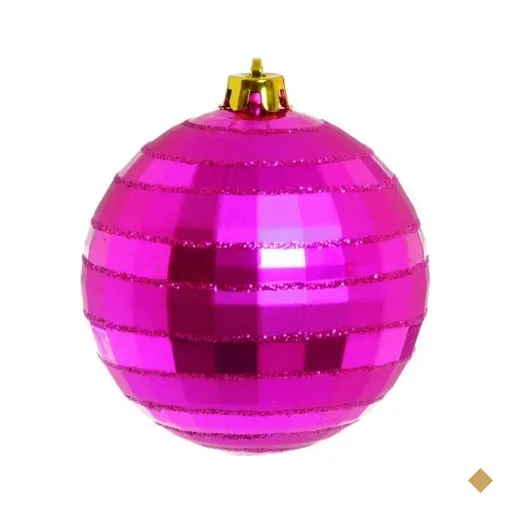 Bola de Natal para Pendurar Árvore Natal 4 Peças 8cm Rosa