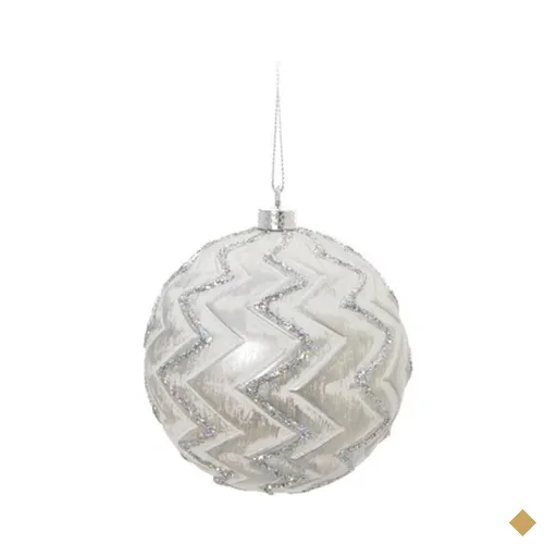 Bola de Natal para Pendurar Árvore Natal 6 Peças 8cm Prata