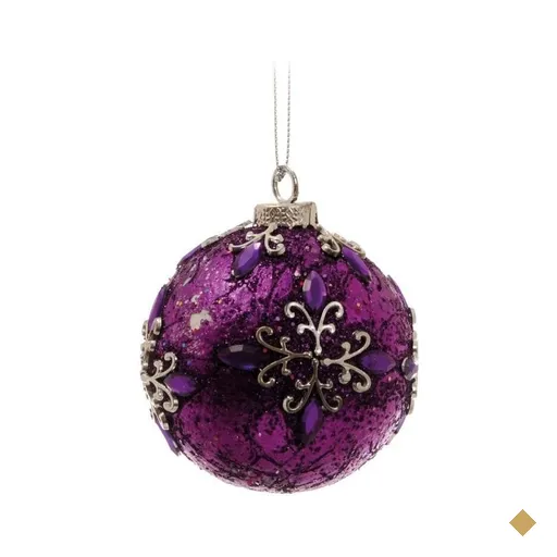 Bola de Natal para Pendurar Árvore Natal 6 Peças 8cm Roxa