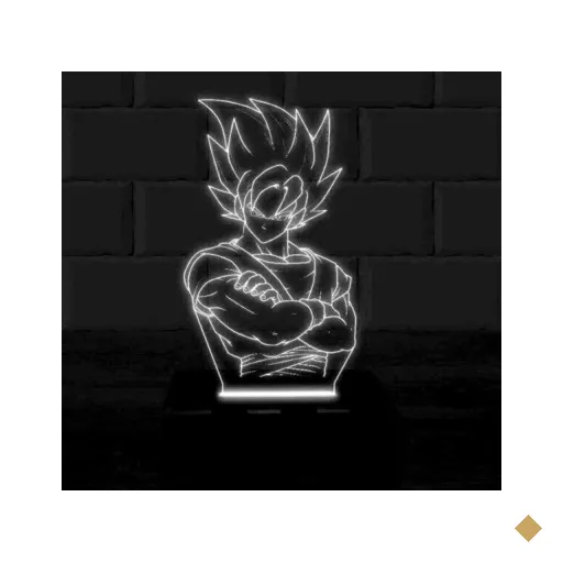Luminária Led 3D Goku Dragon Ball 1 - Branco