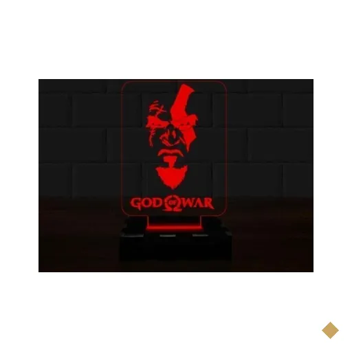 Luminária Led 3D God Of War Kratos Abajur 16 Cores e Controle