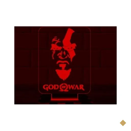 Luminária Led 3D God Of War Kratos Abajur - Vermelho