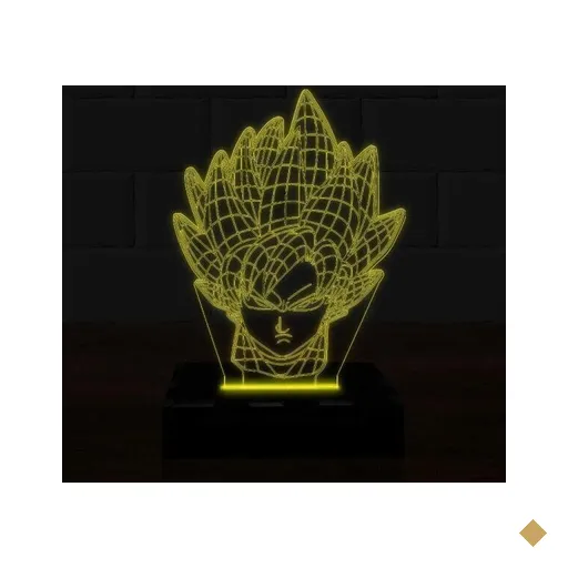 Luminária Led 3D Goku Dragon Ball 16 Cores e Controle 2