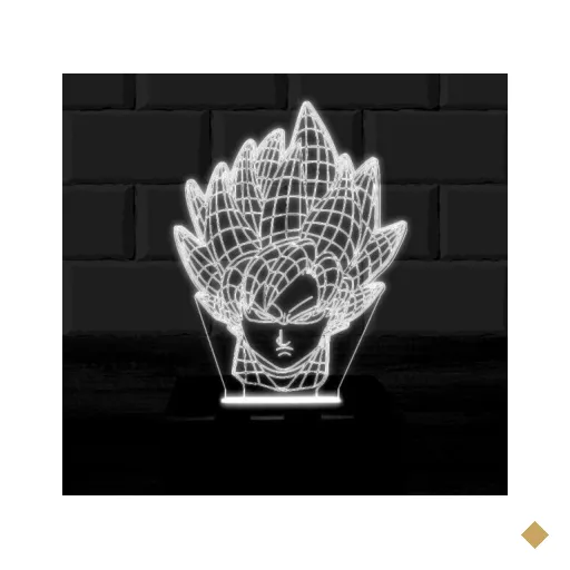 Luminária Led 3D Goku Dragon Ball2 - Branco