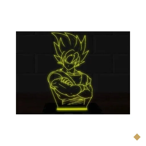 Luminária Led 3D Goku Dragon Ball 1 - Amarelo