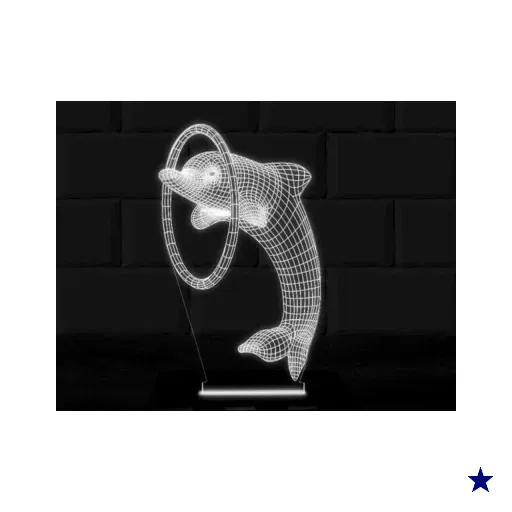 Luminária Led 3D Golfinho Abajur 2 - Branco