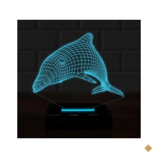 Luminária Led 3D Golfinho Abajur 16 Cores e Controle 1