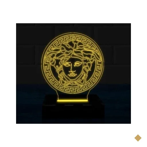 Luminária Led 3D Grécia Abajur - Amarelo