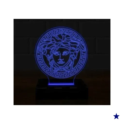 Luminária Led 3D Grécia Abajur - Azul