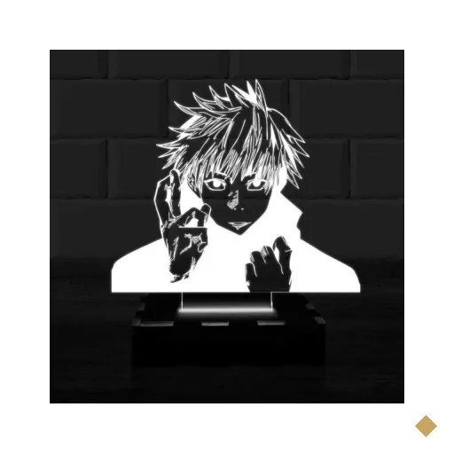 Luminária Led 3D Jujutsu Kaisen Yuji - Branco