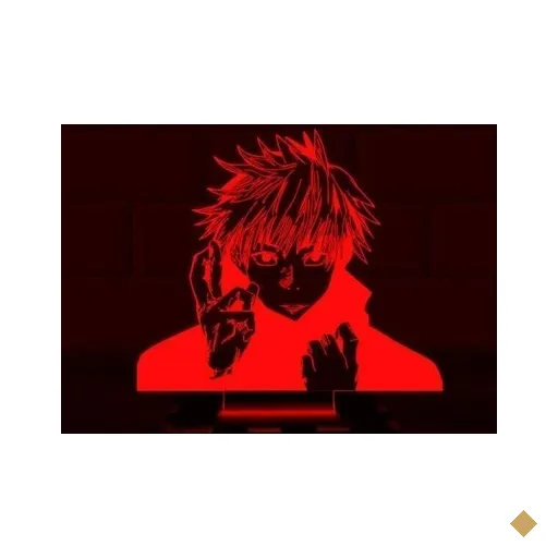 Luminária Led 3D Jujutsu Kaisen Yuji - Vermelho