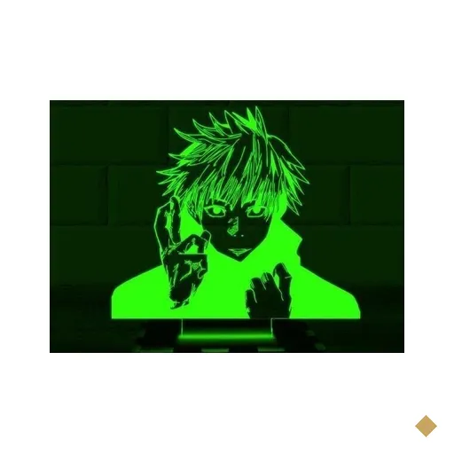 Luminária Led 3D Jujutsu Kaisen Yuji - Verde